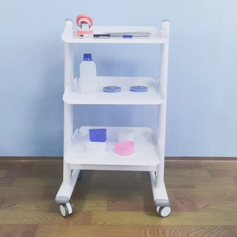 3-layer Economical and Convenient Salon Trolley for Beauty Salons Stainless Steel Mobile Tool Cart