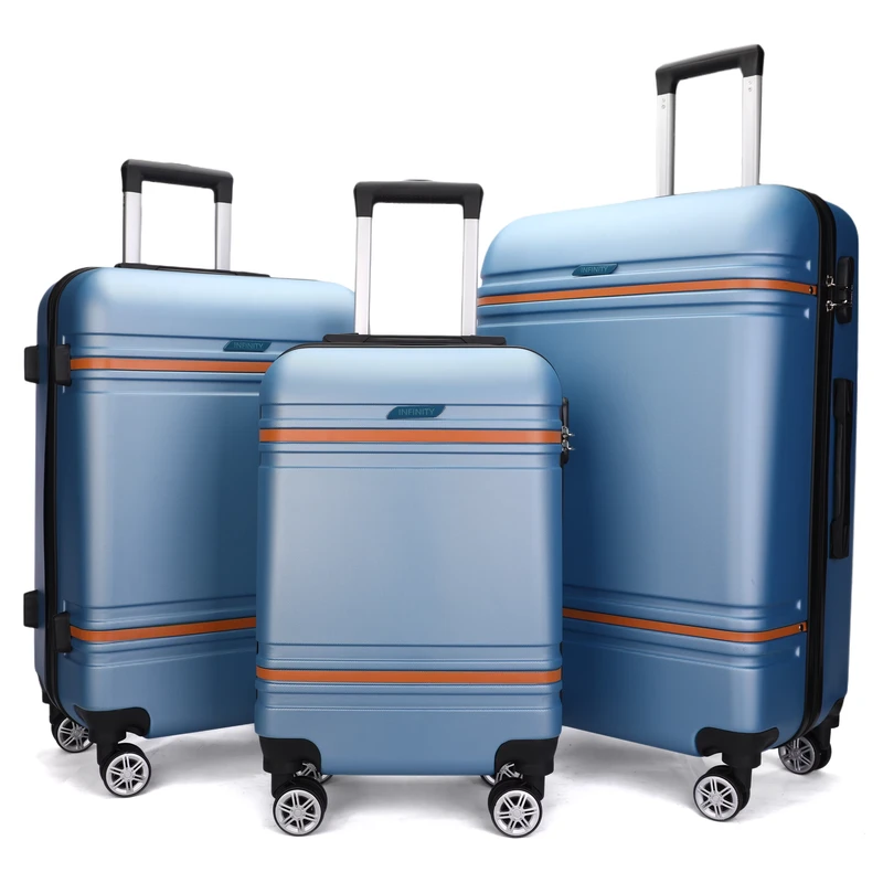 3 pieces Anti Theft ABS Luggage Sets Suitcase Travel Trolley Hard Shell Luggage With Universal Wheels
