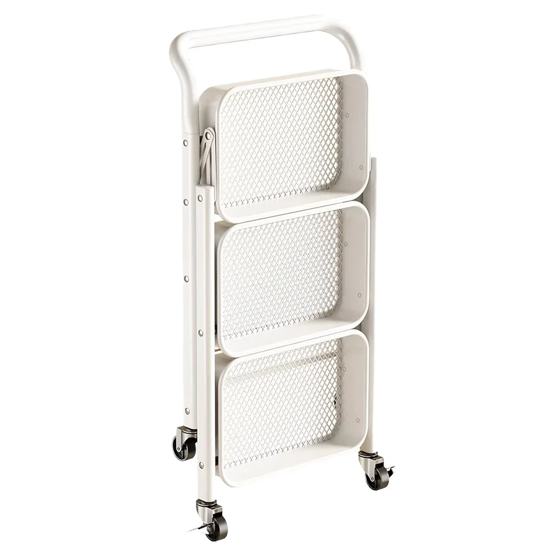 3 tier Metal Rolling Cart Vegetable Rack Kitchen Storage Rack Carrito De Cocina Household Bathroom Kitchen Trolley With Wheel