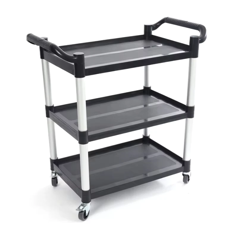 3 tier Plastic Hotel Restaurant Catering Serving Utility Cart Food Trolley