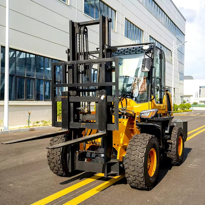 3.5ton Off-road Forklift Internal Combustion Diesel Forklift with Three Masts and Side Shift Function