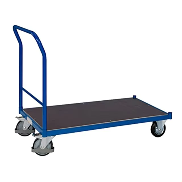 300 KGs Load Fixed Steel Warehouse Trolley Wheel Trolley Platform Hand Truck
