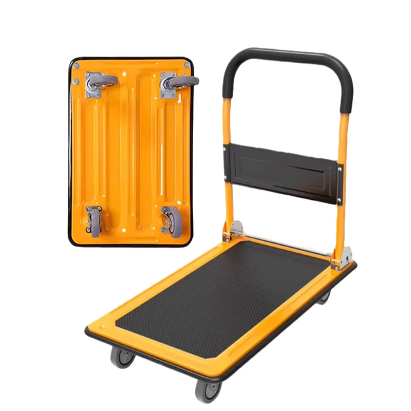 300 kg Four Wheel Foldable Platform Cargo Cart with 1 Unit Portable Steel Hand Trolley OEM for Shopping