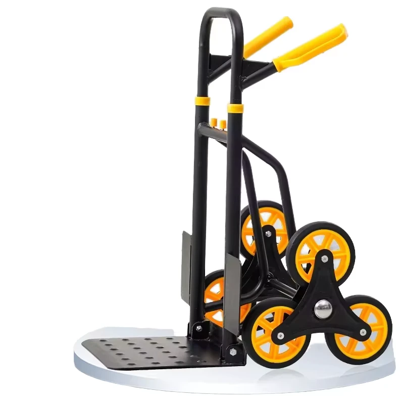 300KG Capacity Heavy Duty Three Wheel Platform Stair Climber Trolley OEM Foldable Hand Pulled Portable Carrying Goods