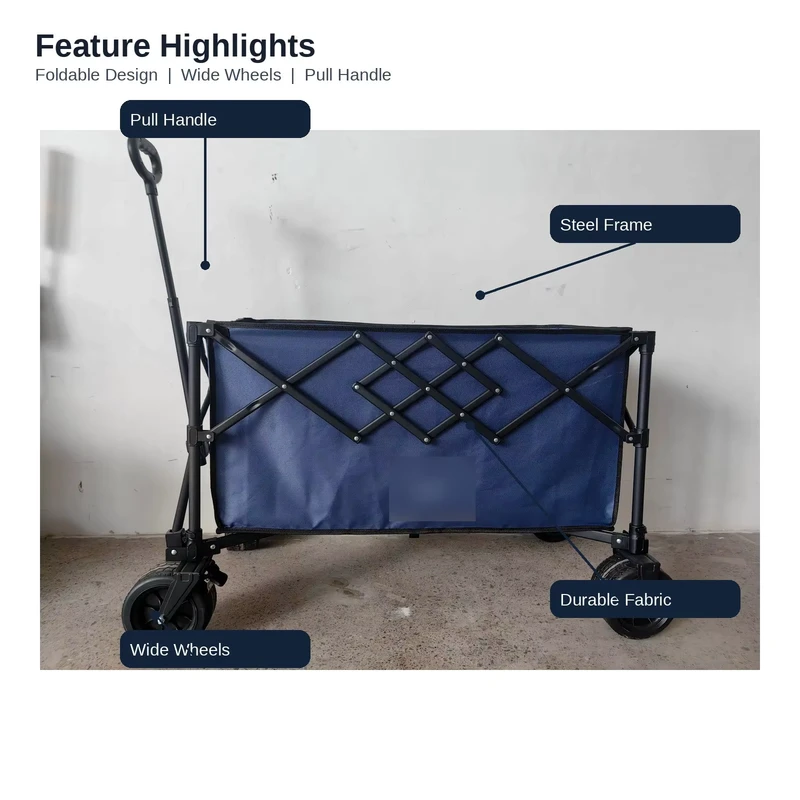 300L Extra Plus Foldable Cart Stainless Steel Frame Portable Roll Container OEM Customizable