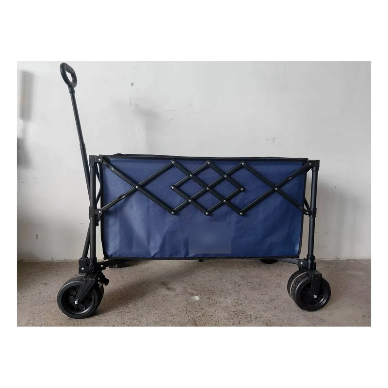 300L Foldable Four Wheel Cart Powder Coated Steel Frame 2 Layer 600D Polyester Portable Roll Container OEM ODM Shopping