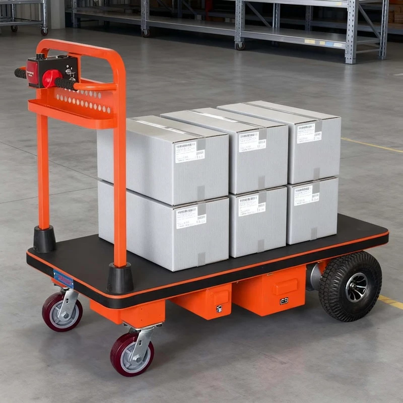 300kg 500kg 1000kg Battery Operated Electric Platform Truck with Motorized Wheels and Foldable Cart Design