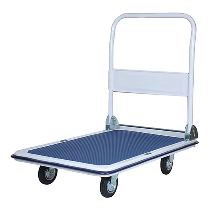 300kg Capacity Plastic Folding Hand Trolley Cart 4 Wheel Hand Truck for Easy Moving Warehouse OEM Customizable 300kg Load