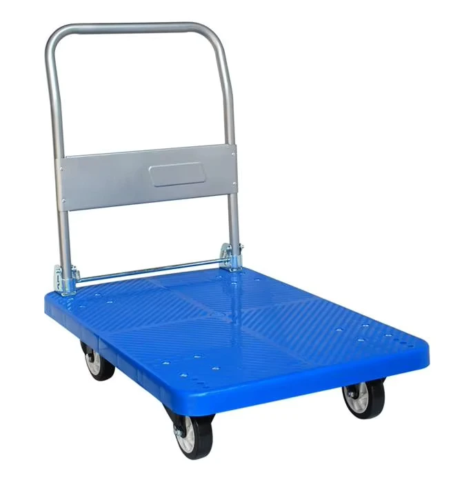 300kg Capacity Plastic Platform Cart Silent PU Caster Hand Truck for Hospital Quiet Environment Use