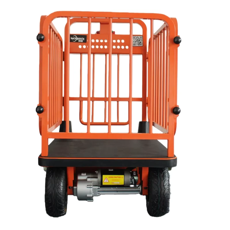 300kg Max Capacity Electric Hand Platform Trolley with 300W Motor Power for Industrial Cargo Transport Operations