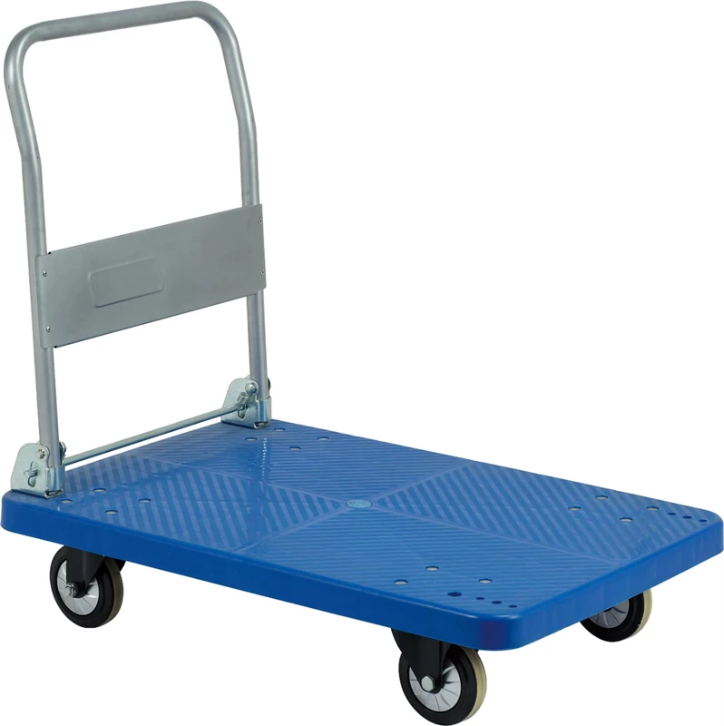 300kg Plastic Platform Hand Truck Heavy Duty Silent Caster Cart for Warehouse Material Transport