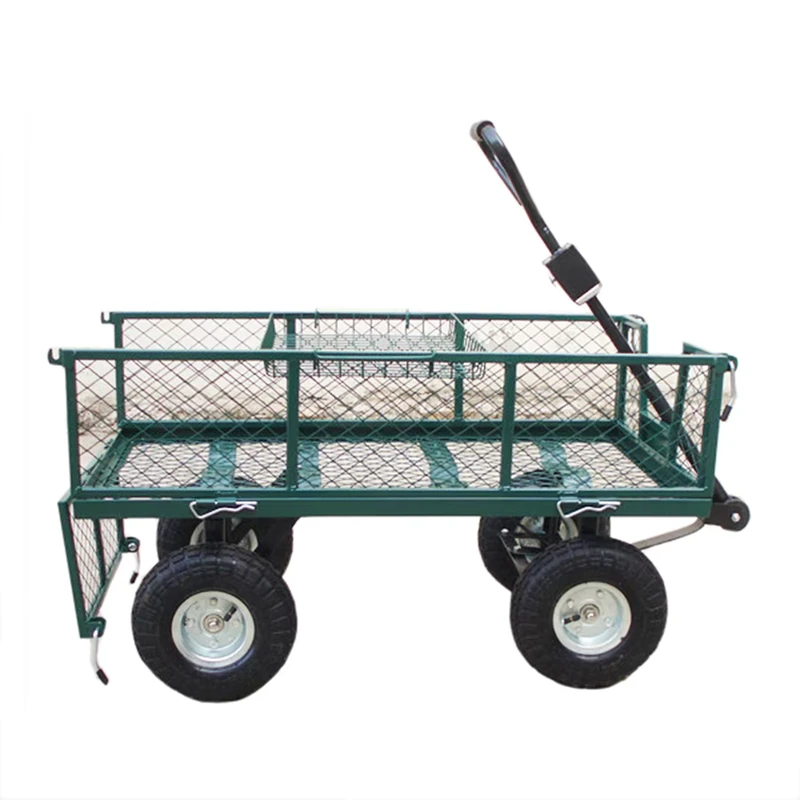 300kgs 4 Wheel Heavy Duty Steel Garden Trolley Garden Cart Tool Cart