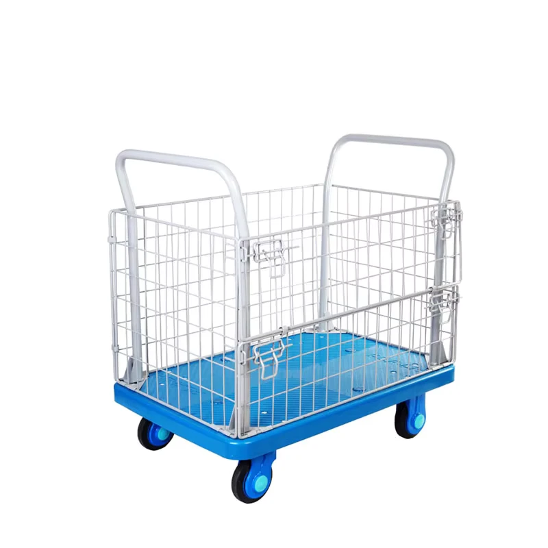 300kgs Golf Cart Transport Platform Hand Trolley Four Wheel 900x600mm Wire Mesh Upgrade PLA300 AM1