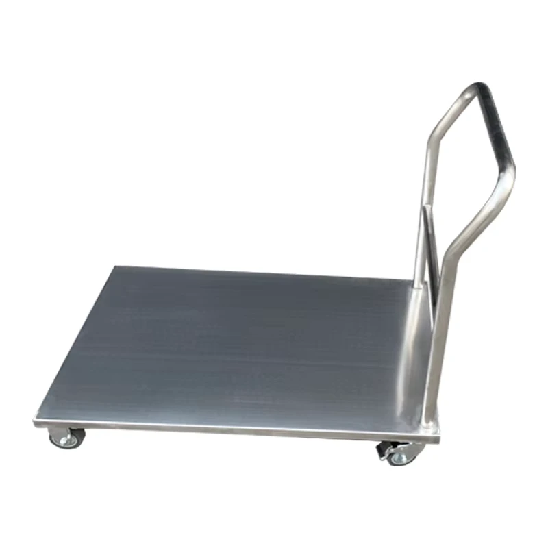 304 316 Stainless Steel Detachable Trolley Flat Handcart Big Size Mobile Powder Coated Custom Logo for Laboratories Hospitals