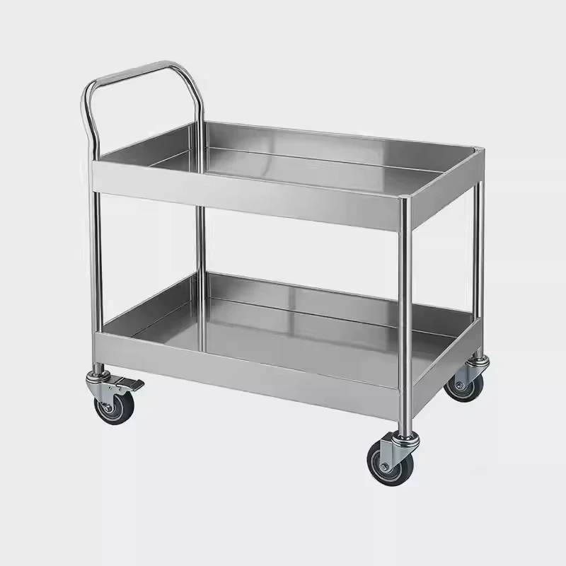 304 316 Stainless Steel Small Trolley with Silent Universal Wheels Suitable for Hospitals Schools Laboratories and Dentistry