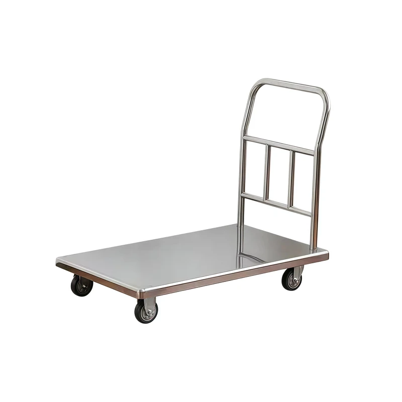 304 Stainless Steel 4 Wheel Platform Hand Truck Heavy Duty Foldable Trolley Cart 300KG Load Capacity OEM Industrial Tools