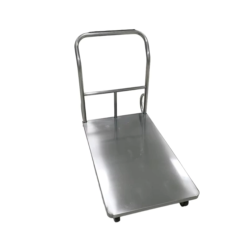 304 Stainless Steel Detachable Trolley Heavy Duty Warehouse Flat Handcart Customizable Size Mobile Cart
