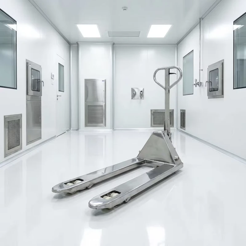 304 Stainless Steel Hand Pallet Truck Manual Jack Food Grade Material Handling Pharmaceutical Meat Processing 200mm Lifting