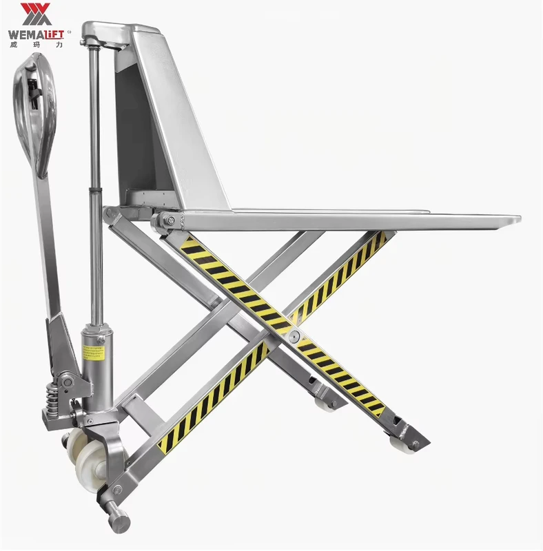 304 Stainless Steel High Lift Manual Pallet Jack Forklift