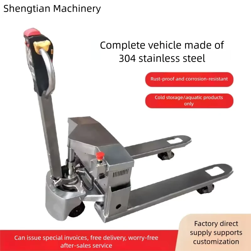 304 Stainless Steel Hydraulic Pallet Truck With Weighing Scale 2-3Ton Load 1150/1220mm Fork for Warehouse Cargo Handling