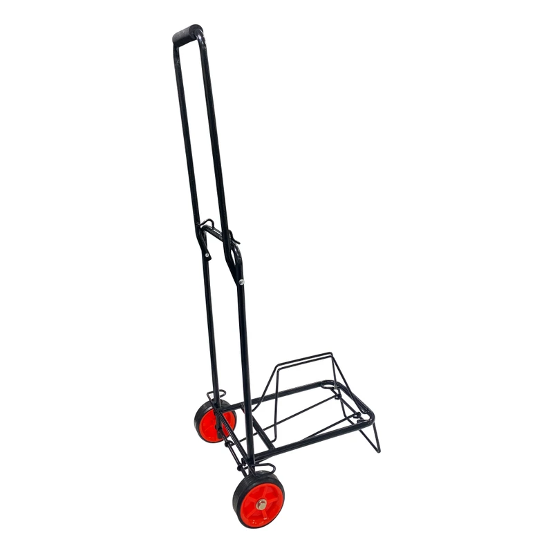 30kg Load Steel Foldable Hand Cart Trolley with Rubber Wheels Durable Black Design for Carrying Goods