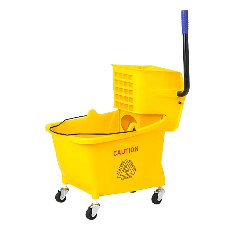 32L Single Bucket Mop Wringer Heavy Duty Engineering Plastic Construction with Non Slip ABS Grip
