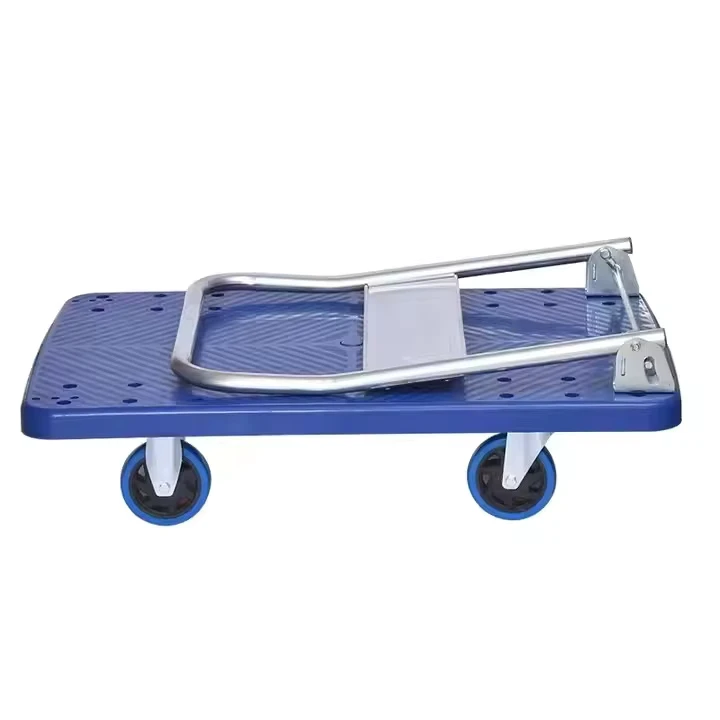 350kgs Load Capacity Black Platform Structure Hand Carts Foldable Platform Flat Plastic Hand Trolley Cart Hand Truck