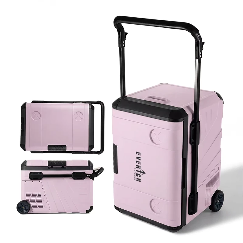 35L Portable Camping Trolley Refrigerator Single Temperature Zone Automatic Power Off Car Fridge for Outdoor Picnic RV Truck