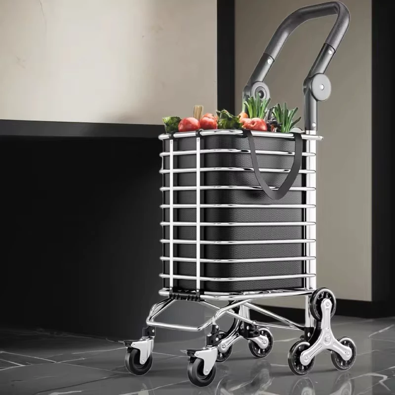 35L Stair Climbing Grocery Cart with 8 Wheels for Shopping Cart Grocery Trolley Stair Climbing Handcart
