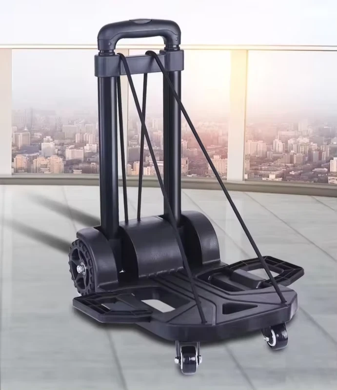 36*38*96cm 4 Wheel Shopping Trolley for Elderly Aluminium 60kg Foldable Grocery Trolley Folding Cart