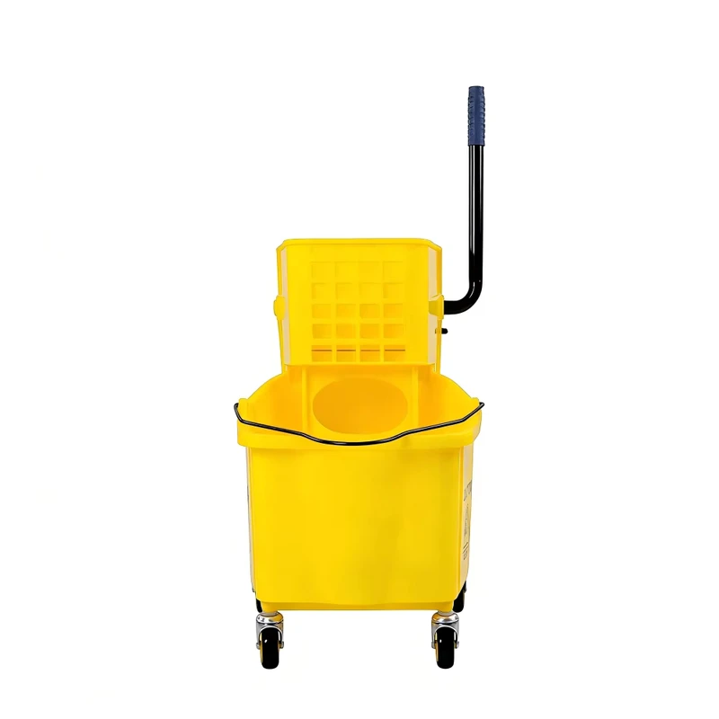 36L One Hand Operation Easy Squeeze Side Press Mop Wringer Bucket ABS Handle Mobile for Hotel Housekeeping