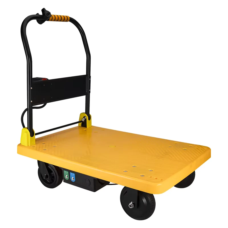 36V Lithium Battery Powered Heavy Duty Folding Electric Trolley Cart 4 Speed Adjustable Platform Hand Carts Trolleys