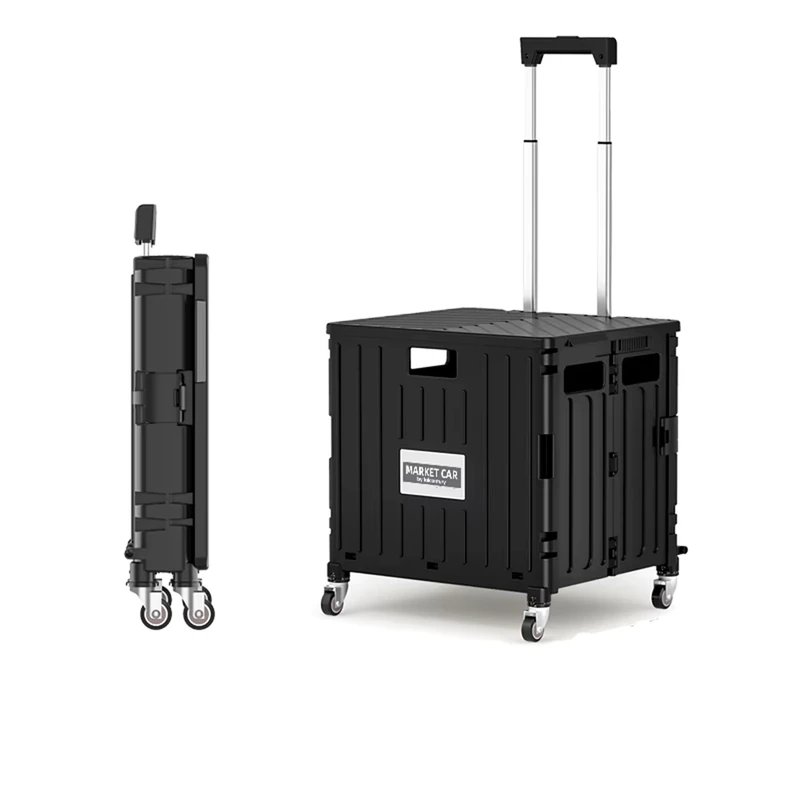 4/8 Wheels Foldable Shopping Cart 45/65L Large Capacity PP Material Environmentally Friendly and Easy to Clean Foldable Trolley