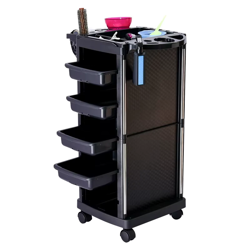 4 Drawers Hair Salon Beauty Spa Hairdresser Storage Cart Trolley Rolling Multi function Barber Shop Tool Trolley Cart