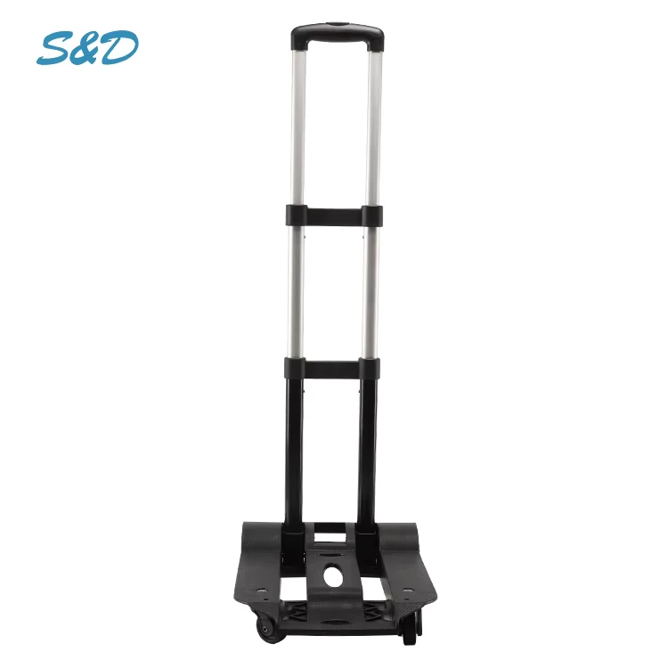 4 Plastic Four Wheels Foldable Adjustable Handle Used Shopping Cart Trolley