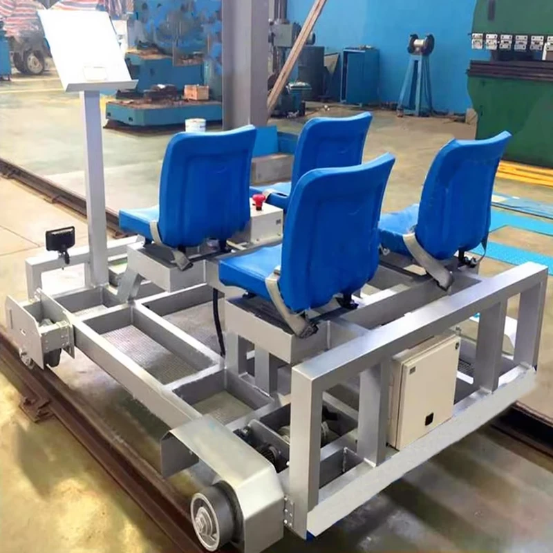4 Seats Electric Battery Steel Manufacturing Plant Railroad Catenary Rail Inspection Trolley