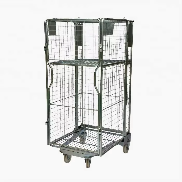 4 Sided Logistics Transportation Folding Full Security Roll Cage Trolley