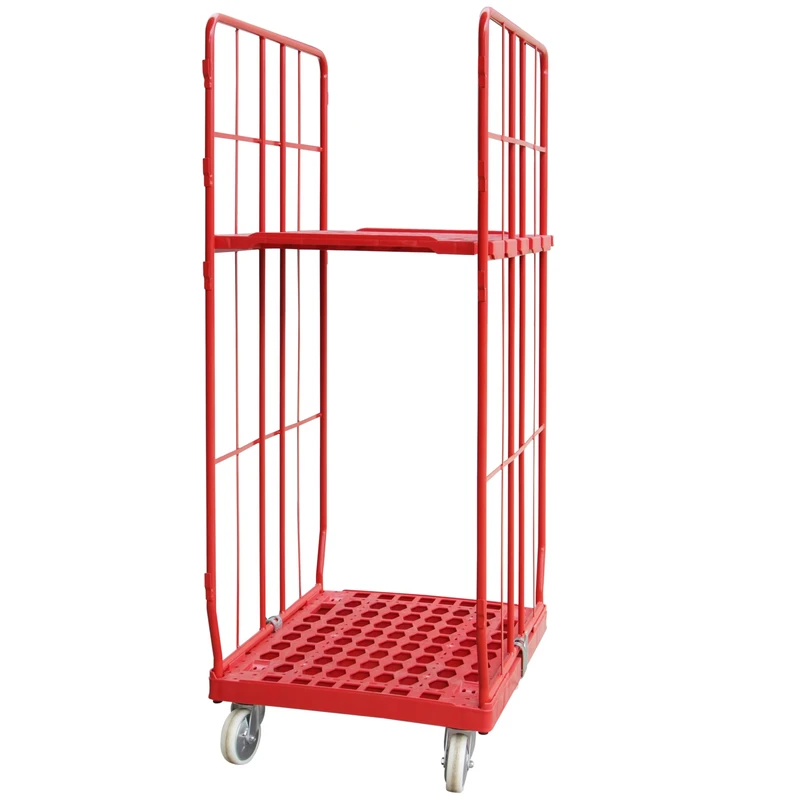 4 Sided Nestable Supermarket Warehouse Cage Trolley Roll Pallet Container