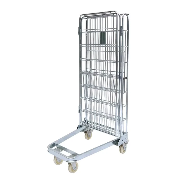 4 Sides Delivery Caster Available Security Roll Cages Trolley Nestable Roll Container Warehouse Storage