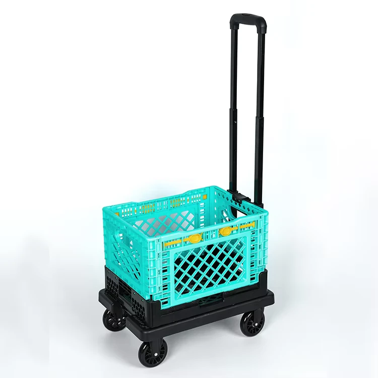 4 Universal Wheels Detachable Shopping Cart Foldable Expandable Large Capacity Folding Shopping Cart Trolley