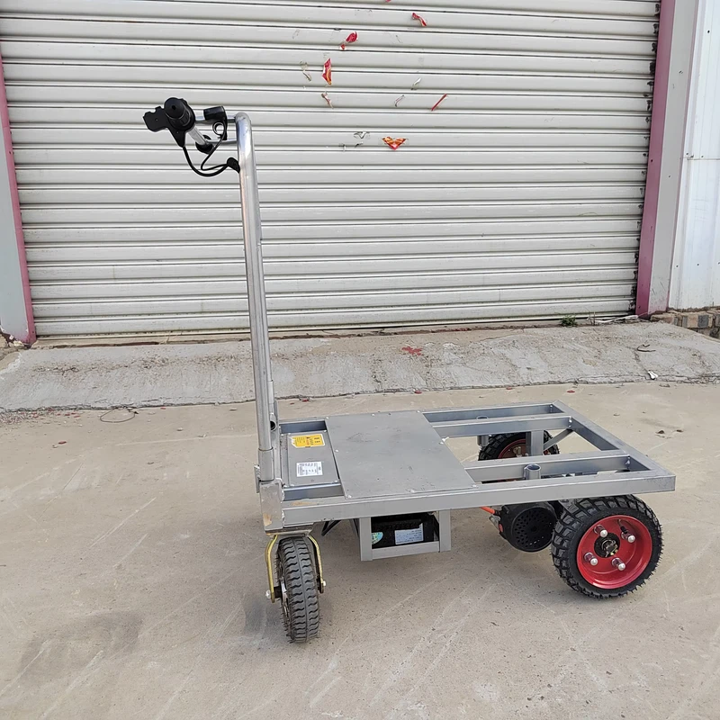 4 Wheel Battery Driven Electric Flatbed Cart 800-1000kg Capacity OEM Customization