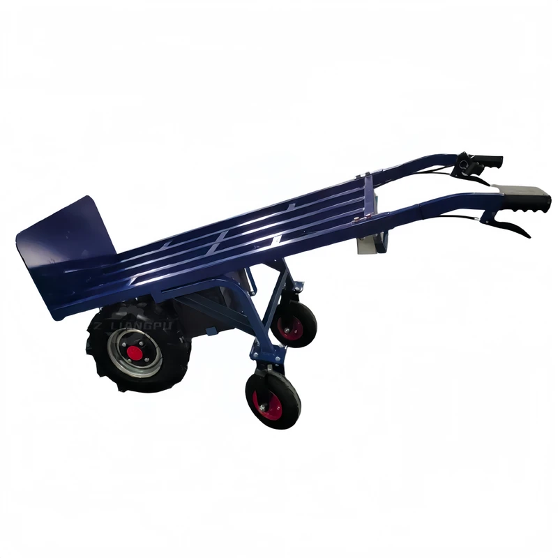4 Wheel Electric Hand Cart Trolley for Construction Site Transport Platform Cement Home Agricultural Electric Hand Truck