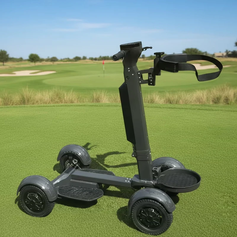 4 Wheel Golf Cart 48V Foldable Golf Electric Scooter with Lithium Battery Waterproof LED Lights Long Range Golf Trolley