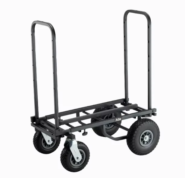 4 Wheel Hand Sack Trolley Folding Utility Rolling Stand Stage Moving House Factory Metal Tool Hand Truck Cart