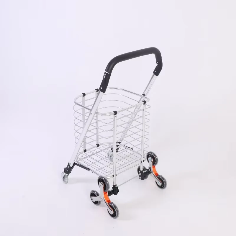 4 Wheel Large Capacity Portable Foldable Shopping Cart Thickened Wheels Household Trolley Camping Cart Shopping Cart Trolley