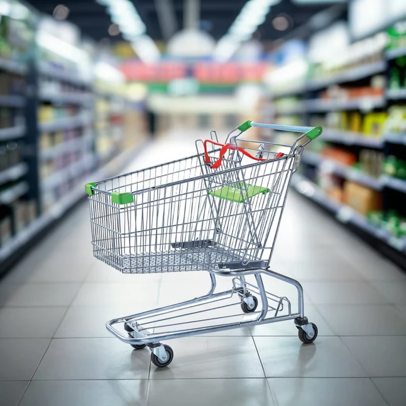 4 Wheels Metal Shopping Trolley Grocery Convenience Store Shopping Supermarket Cart