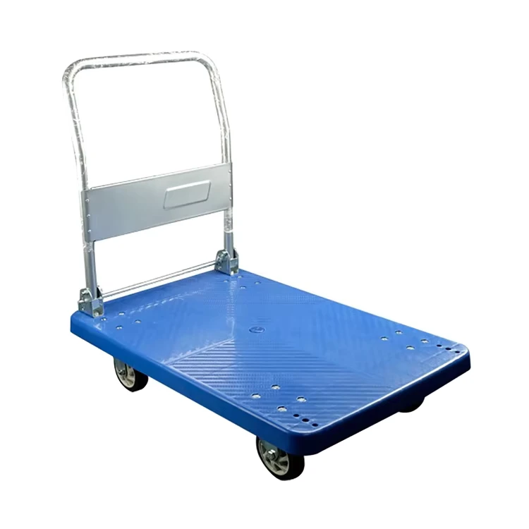 4 Wheels Plastic Foldable Hand Trolleys for Warehouse