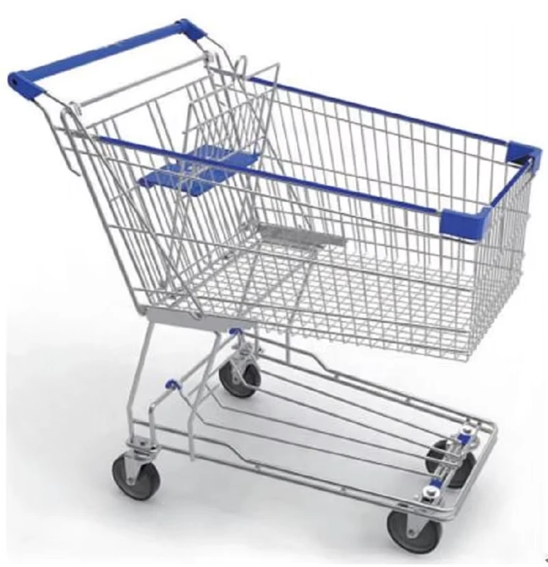 4 wheels steel Supermarket Trolley Grocery Shopping Cart retail store Colorful cart 180L