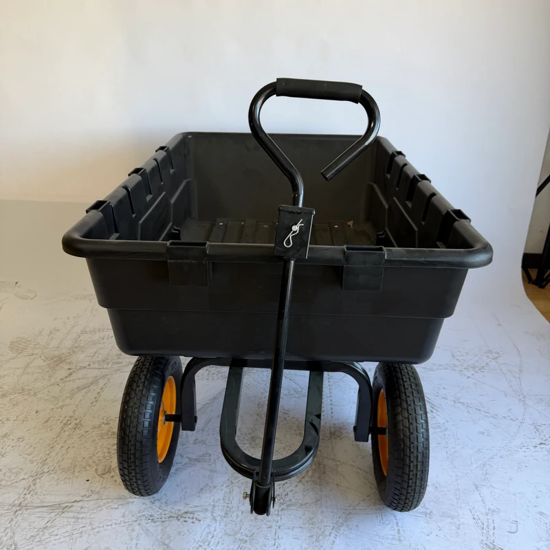 4.00-8 Air 225L 400kgs Manual Garden Home Tilt Truck Trailer Plastic Metal Roll Container for Storage and Tools OEM Customizable