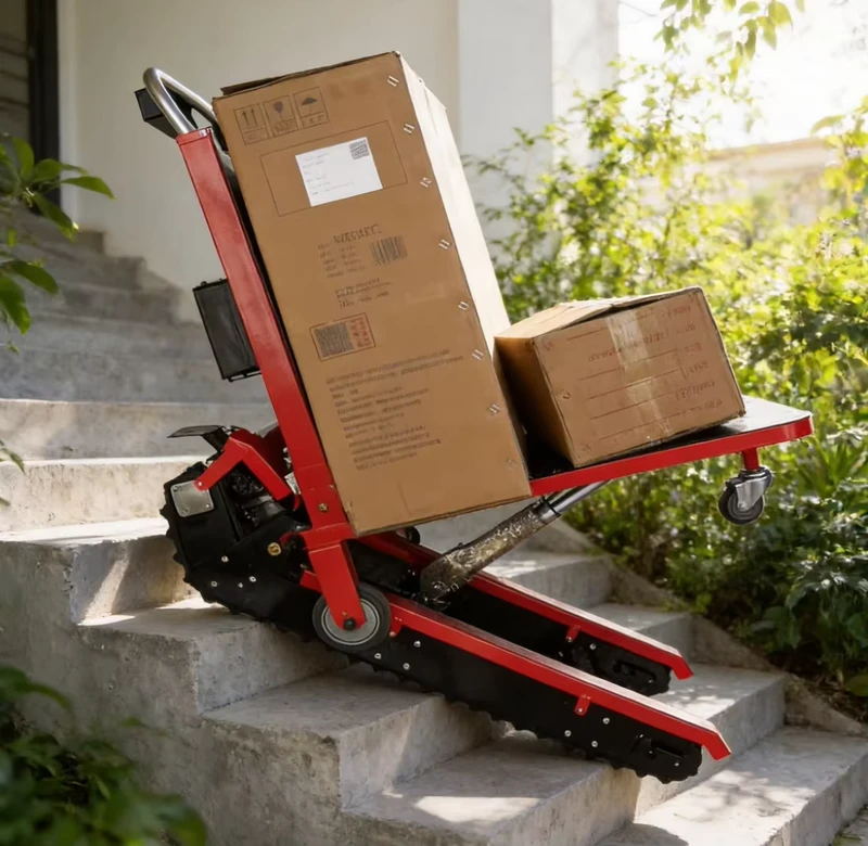 400kg 500kg Electric Step Stair Climber 1500w Machine Hand Trolley for Transportation Forklift